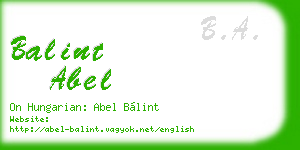 balint abel business card